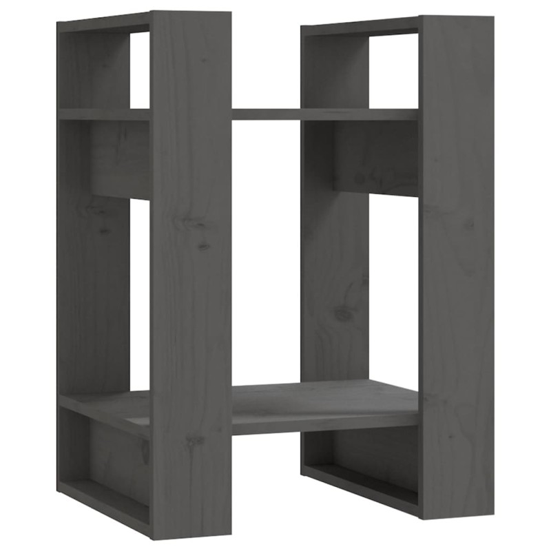vidaXL Βιβλιοθήκη/Διαχωριστικό Χώρου Γκρι 41x35x57 εκ. Μασίφ Πεύκο