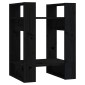 vidaXL Βιβλιοθήκη/Διαχωριστικό Χώρου Μαύρο 41x35x57 εκ. Μασίφ Πεύκο