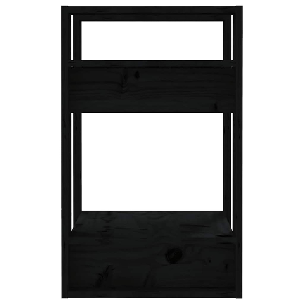 vidaXL Βιβλιοθήκη/Διαχωριστικό Χώρου Μαύρο 41x35x57 εκ. Μασίφ Πεύκο