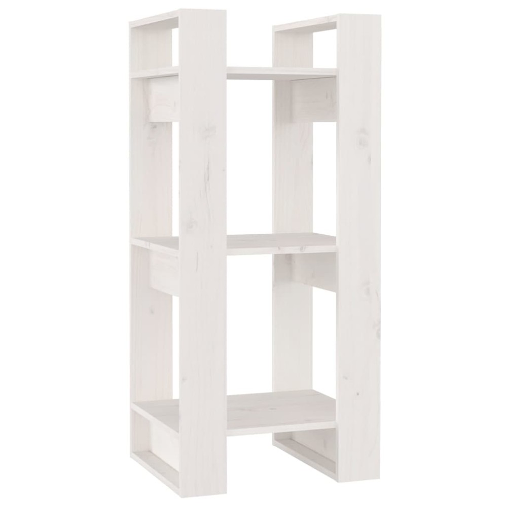 vidaXL Βιβλιοθήκη/Διαχωριστικό Χώρου Λευκό 41x35x91 εκ. Μασίφ Πεύκο