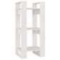 vidaXL Βιβλιοθήκη/Διαχωριστικό Χώρου Λευκό 41x35x91 εκ. Μασίφ Πεύκο