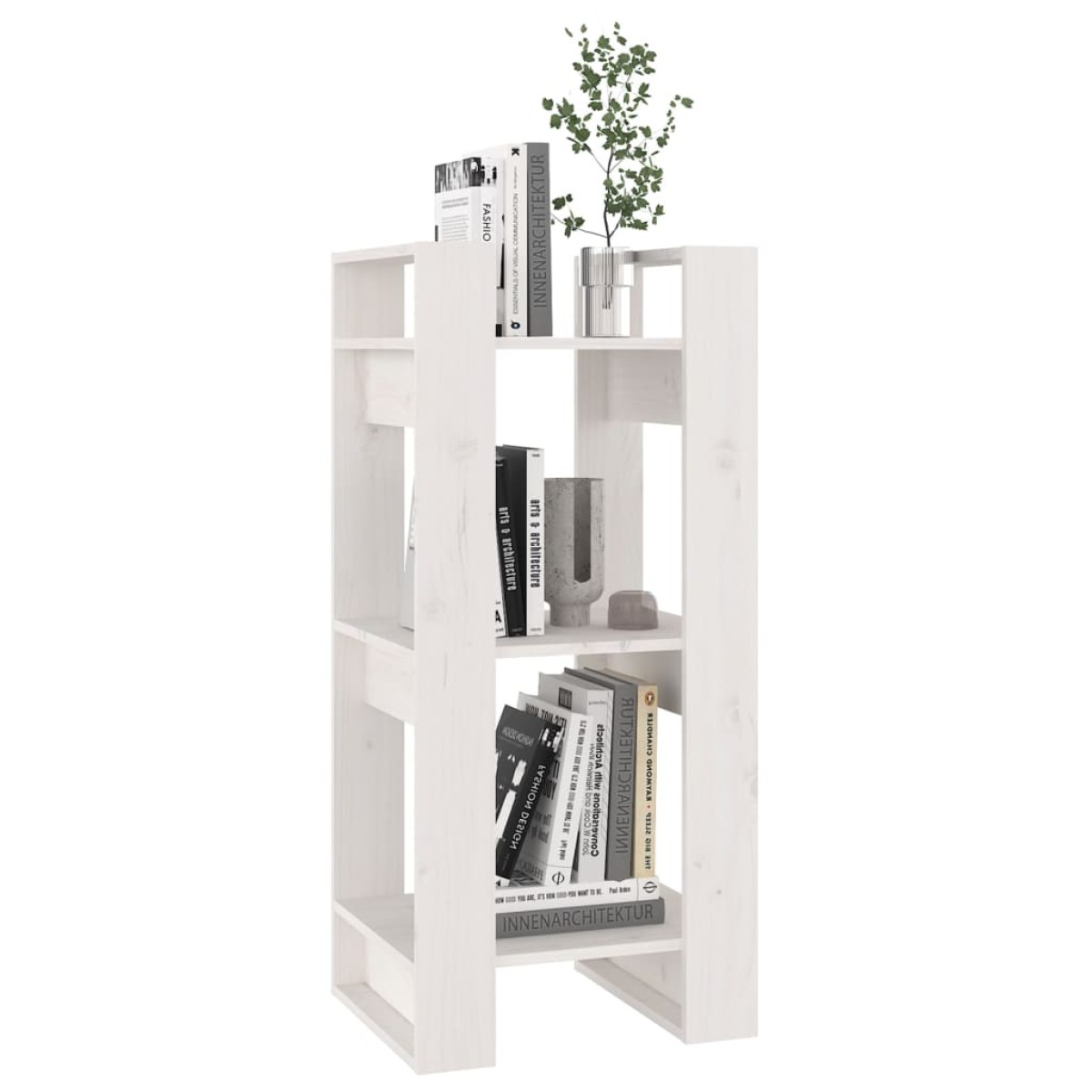 vidaXL Βιβλιοθήκη/Διαχωριστικό Χώρου Λευκό 41x35x91 εκ. Μασίφ Πεύκο