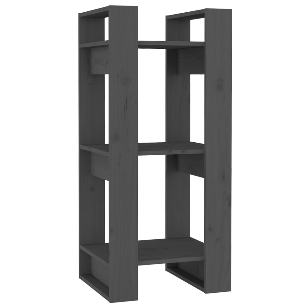 vidaXL Βιβλιοθήκη/Διαχωριστικό Χώρου Γκρι 41x35x91 εκ. Μασίφ Πεύκο