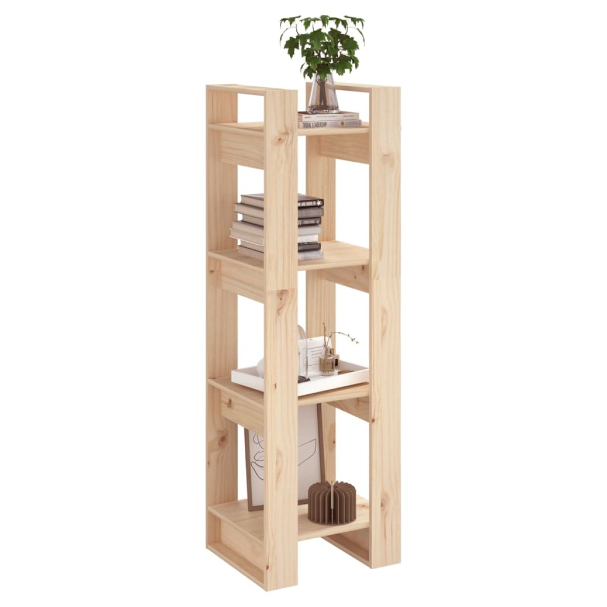 vidaXL Βιβλιοθήκη/Διαχωριστικό Χώρου 41x35x125 εκ. Μασίφ Ξύλο Πεύκου