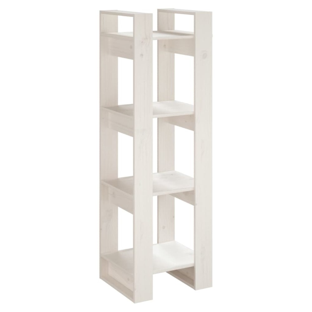 vidaXL Βιβλιοθήκη/Διαχωριστικό Χώρου Λευκό 41x35x125 εκ. Μασίφ Πεύκο