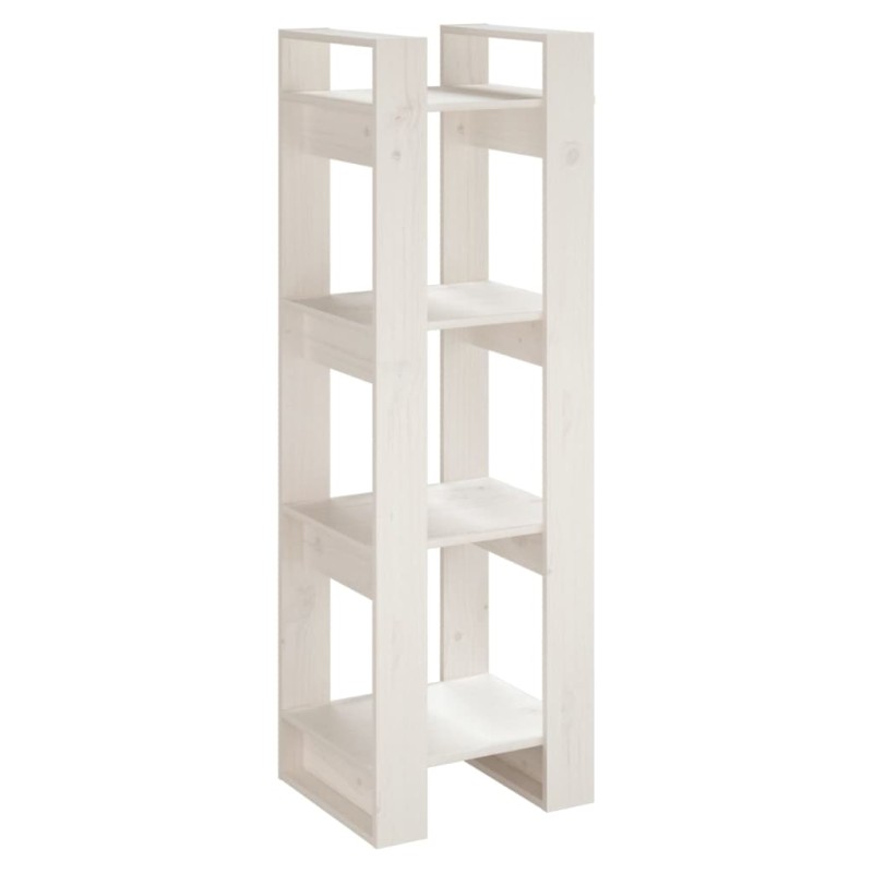 vidaXL Βιβλιοθήκη/Διαχωριστικό Χώρου Λευκό 41x35x125 εκ. Μασίφ Πεύκο