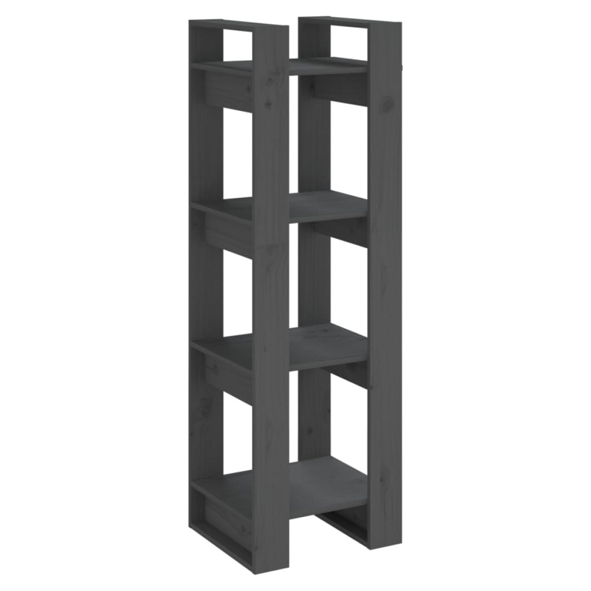vidaXL Βιβλιοθήκη/Διαχωριστικό Χώρου Γκρι 41x35x125 εκ. Μασίφ Πεύκο