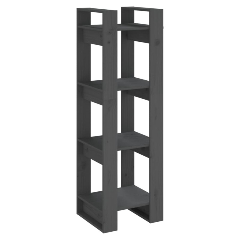 vidaXL Βιβλιοθήκη/Διαχωριστικό Χώρου Γκρι 41x35x125 εκ. Μασίφ Πεύκο