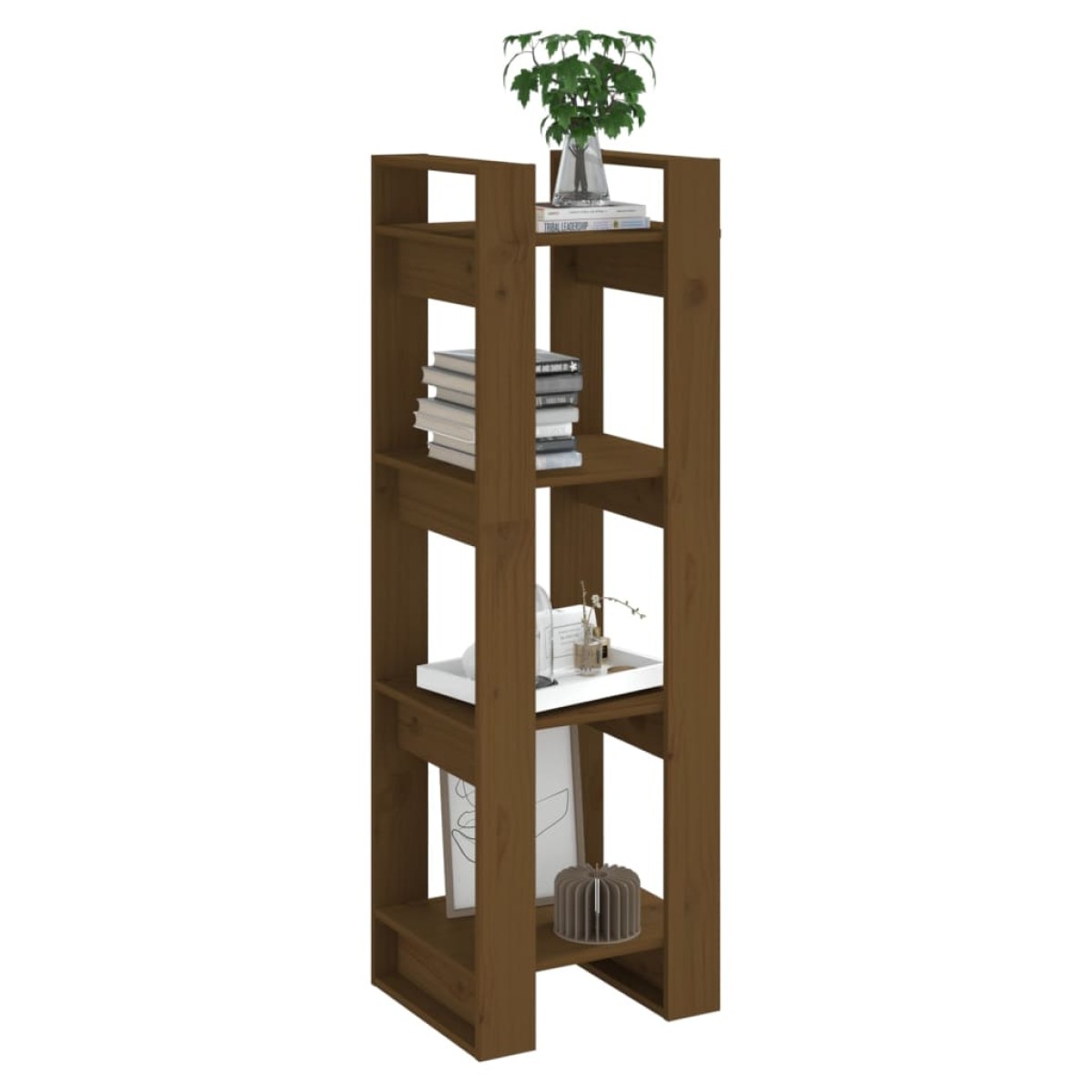vidaXL Βιβλιοθήκη/Διαχωριστικό Χώρου Μελί 41x35x125 εκ. Μασίφ Ξύλο