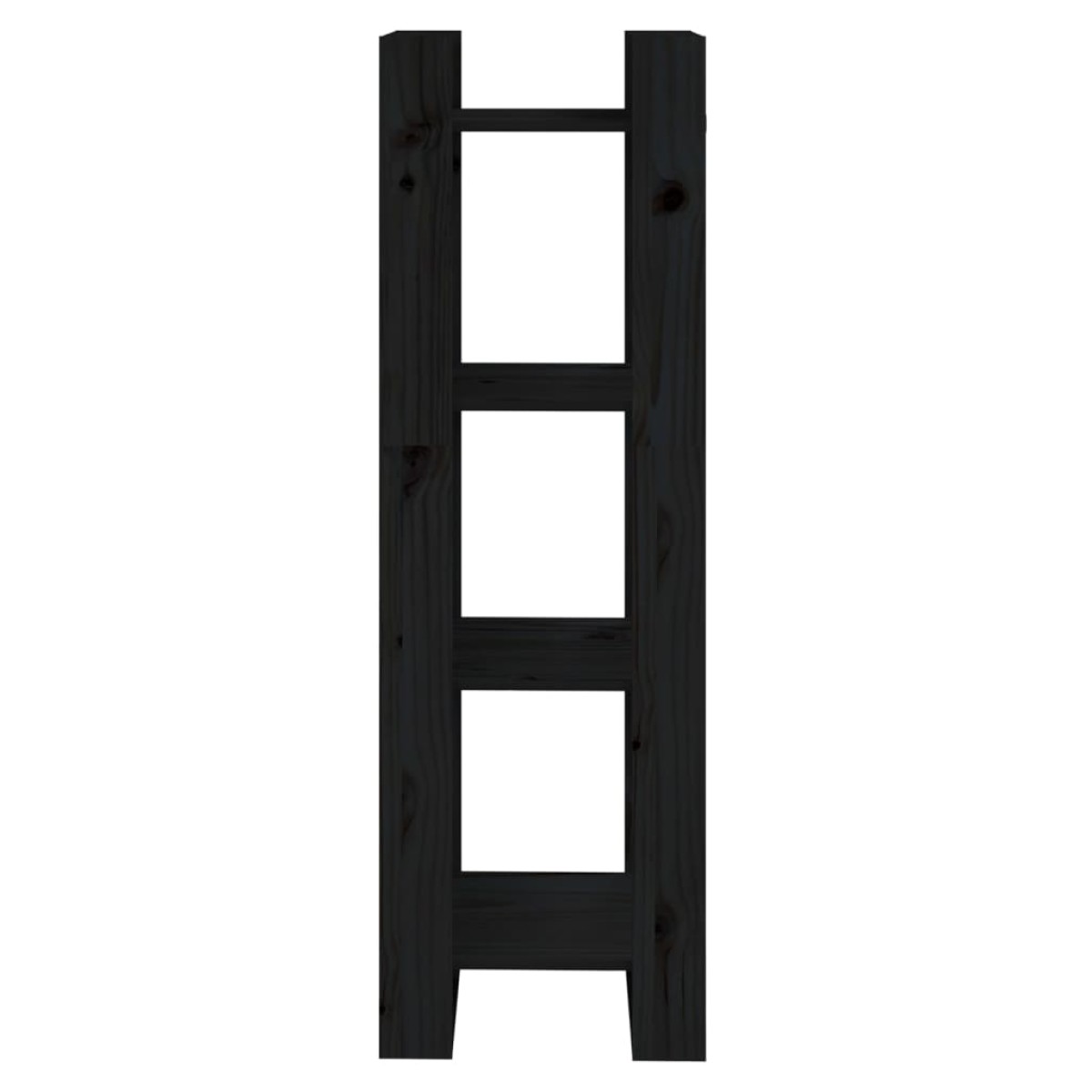 vidaXL Βιβλιοθήκη/Διαχωριστικό Χώρου Μαύρο 41x35x125 εκ. Μασίφ Πεύκο