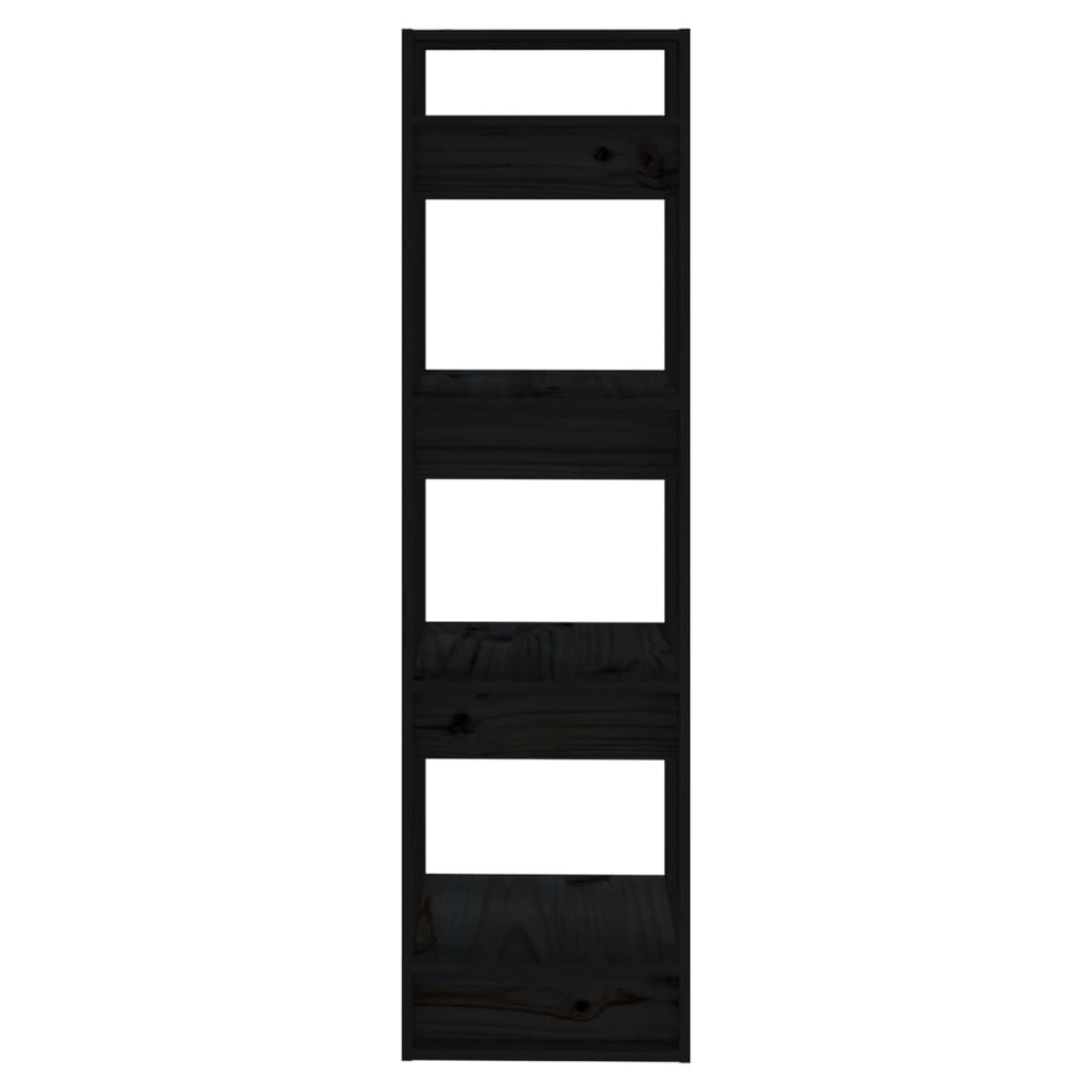 vidaXL Βιβλιοθήκη/Διαχωριστικό Χώρου Μαύρο 41x35x125 εκ. Μασίφ Πεύκο