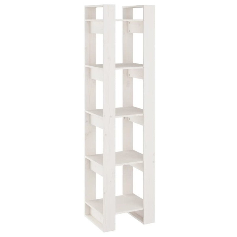 vidaXL Βιβλιοθήκη/Διαχωριστικό Χώρου Λευκό 41x35x160 εκ. Μασίφ Πεύκο