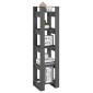 vidaXL Βιβλιοθήκη/Διαχωριστικό Χώρου Γκρι 41x35x160 εκ. Μασίφ Πεύκο