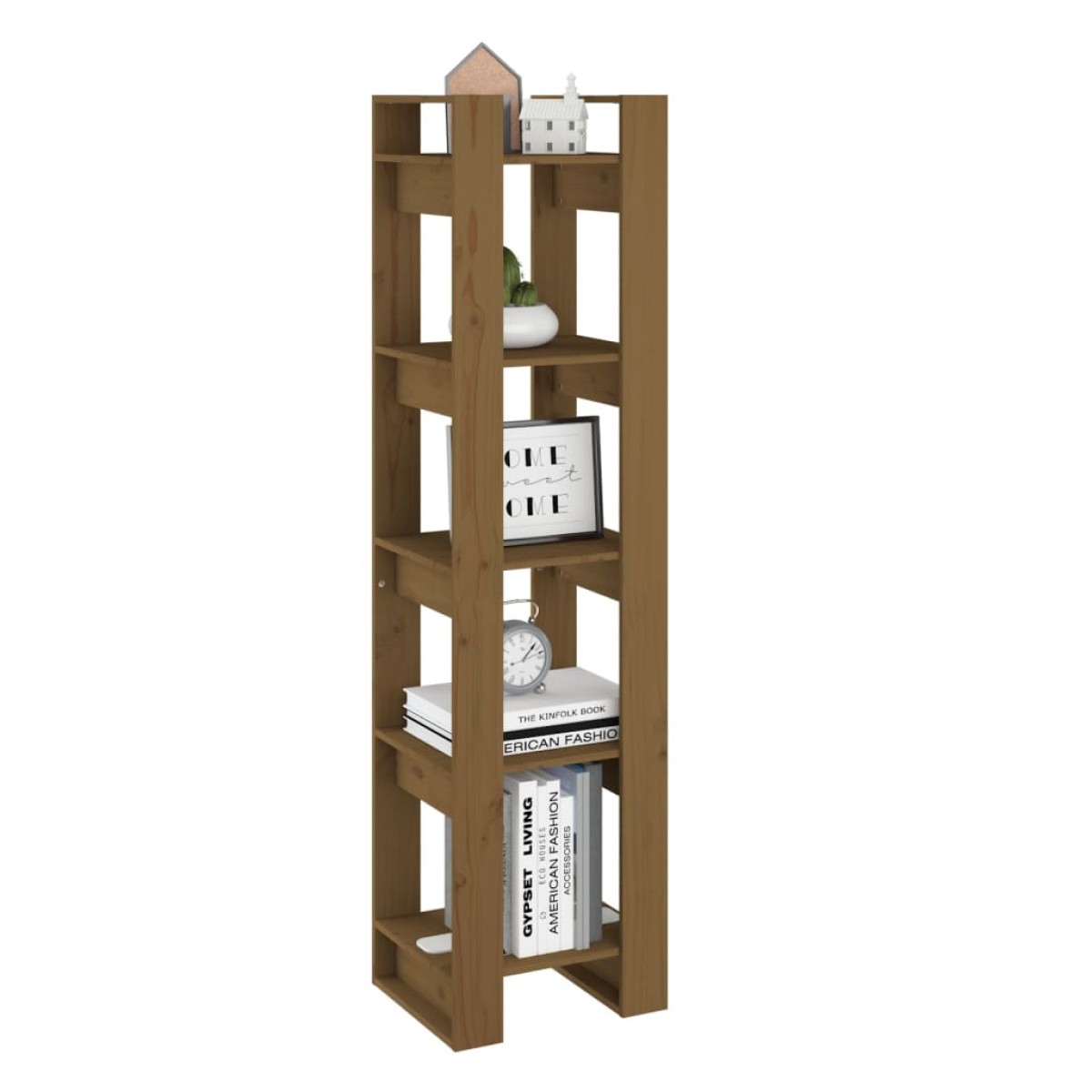 vidaXL Βιβλιοθήκη/Διαχωριστικό Χώρου Μελί 41x35x160 εκ. Μασίφ Πεύκο