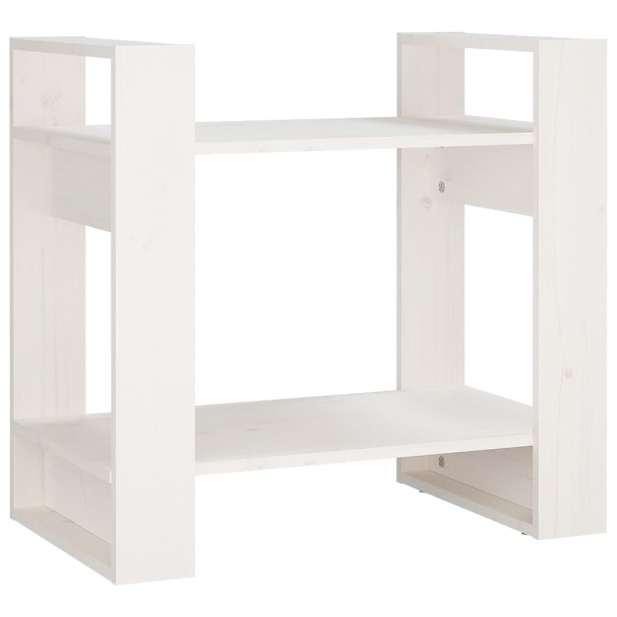 vidaXL Βιβλιοθήκη/Διαχωριστικό Χώρου Λευκό 60x35x57 εκ. Μασίφ Πεύκο