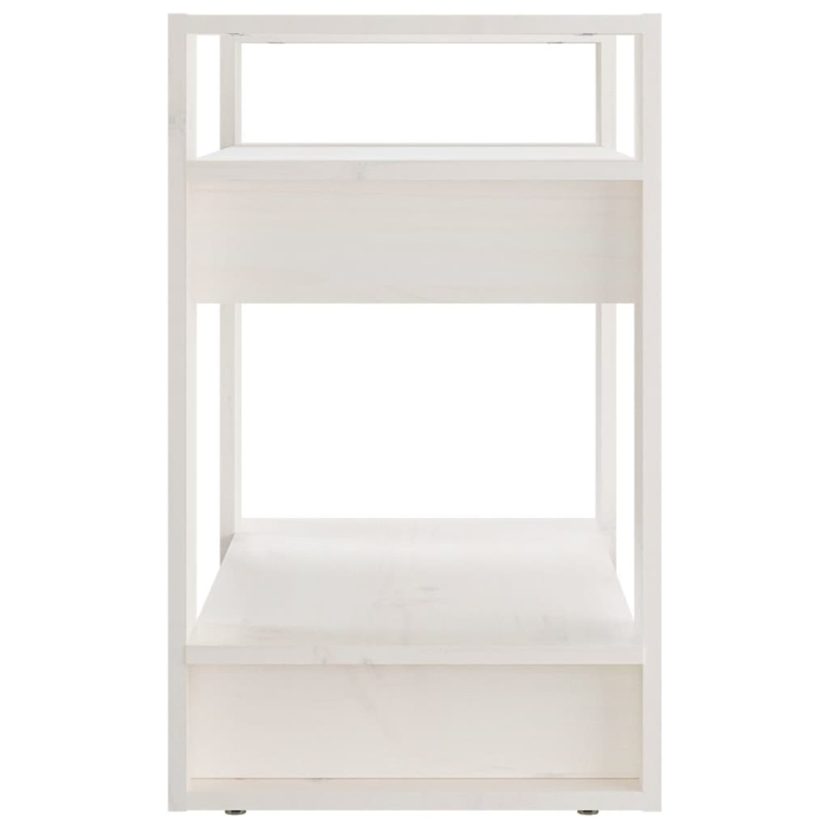 vidaXL Βιβλιοθήκη/Διαχωριστικό Χώρου Λευκό 60x35x57 εκ. Μασίφ Πεύκο