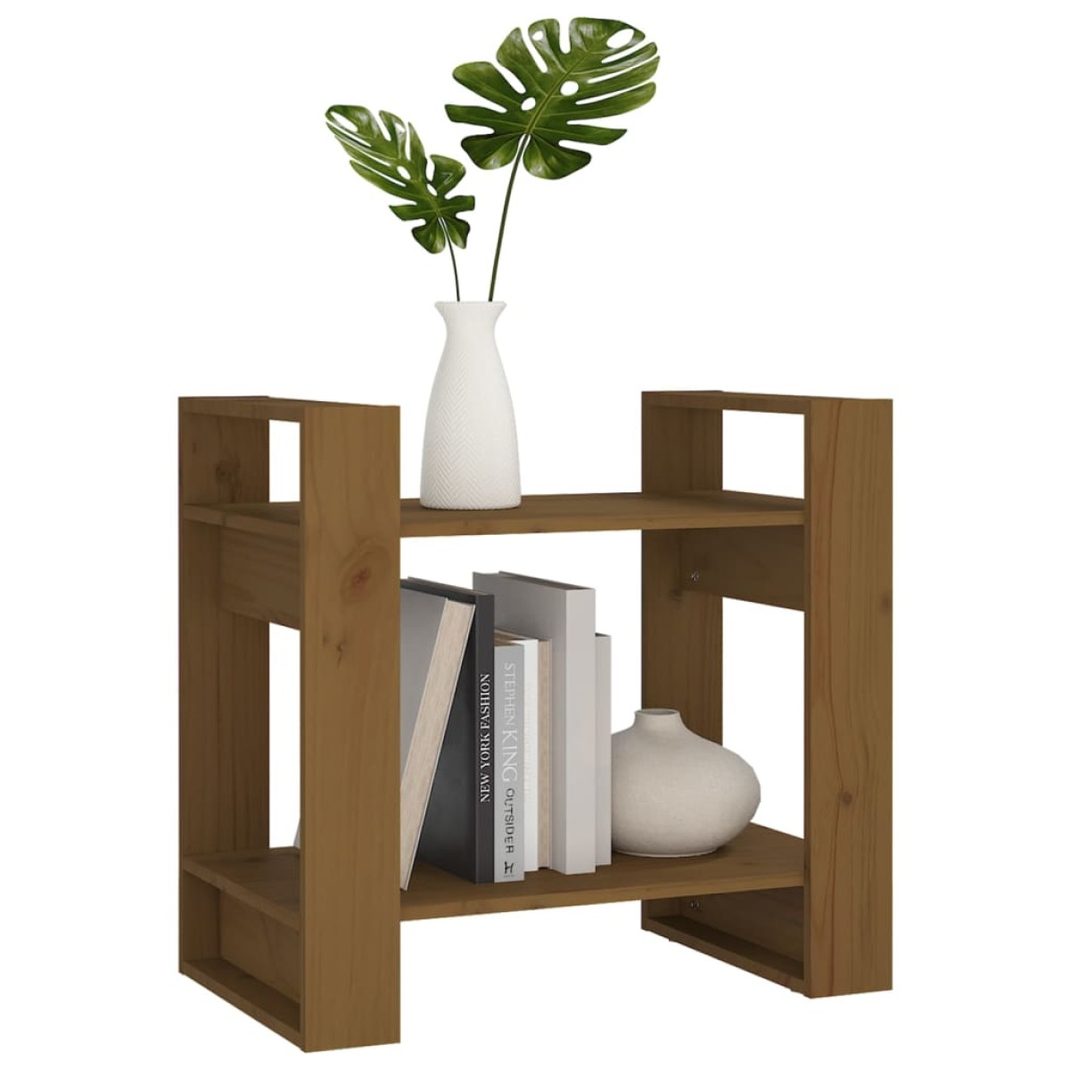 vidaXL Βιβλιοθήκη/Διαχωριστικό Χώρου Μελί 60 x 35 x 57 εκ. Μασίφ Ξύλο