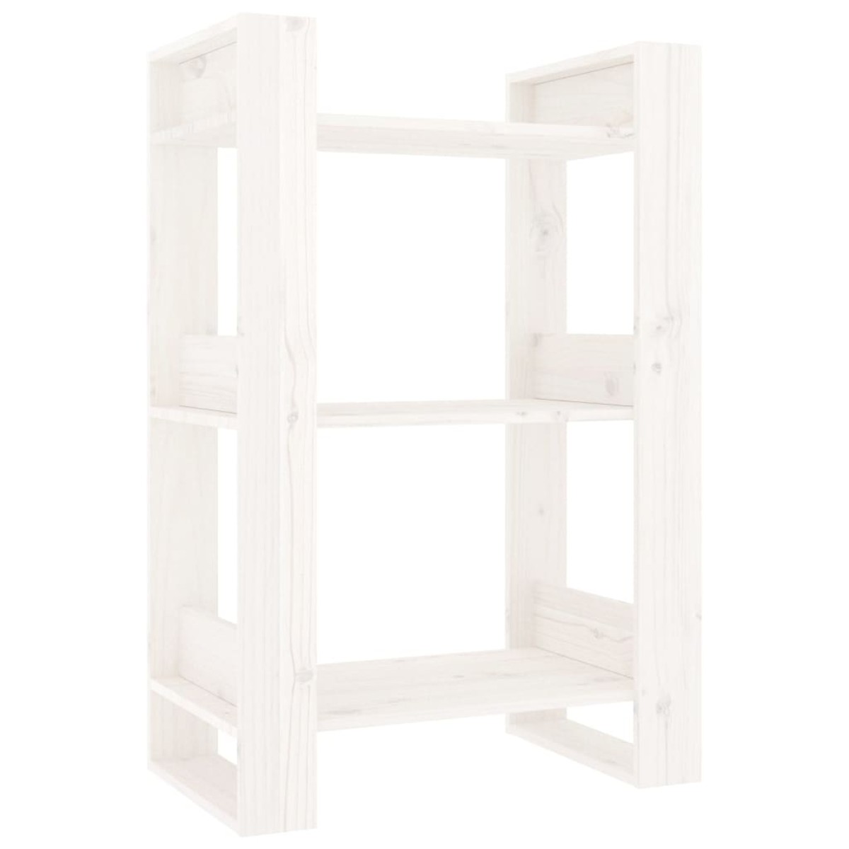 vidaXL Βιβλιοθήκη/Διαχωριστικό Χώρου Λευκό 60x35x91 εκ. Μασίφ Πεύκο
