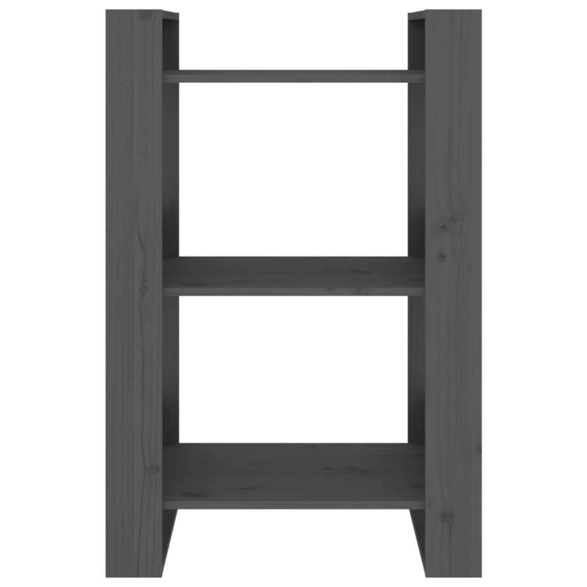 vidaXL Βιβλιοθήκη/Διαχωριστικό Χώρου Γκρι 60x35x91 εκ. Μασίφ Πεύκο