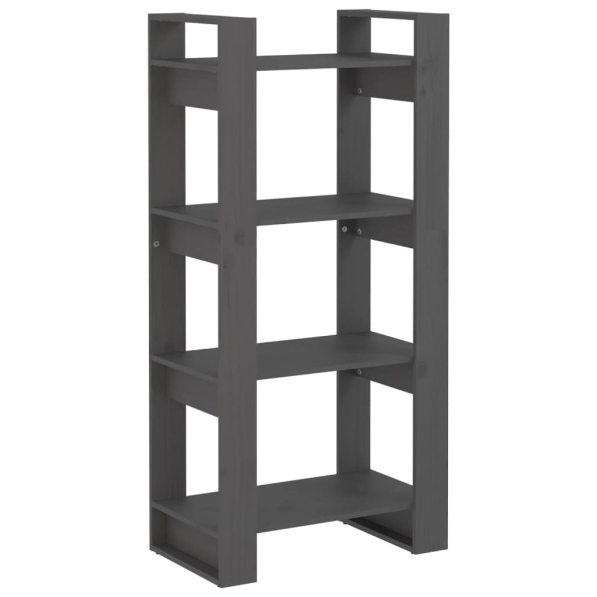 vidaXL Βιβλιοθήκη/Διαχωριστικό Χώρου Γκρι 60x35x125 εκ. Μασίφ Ξύλο