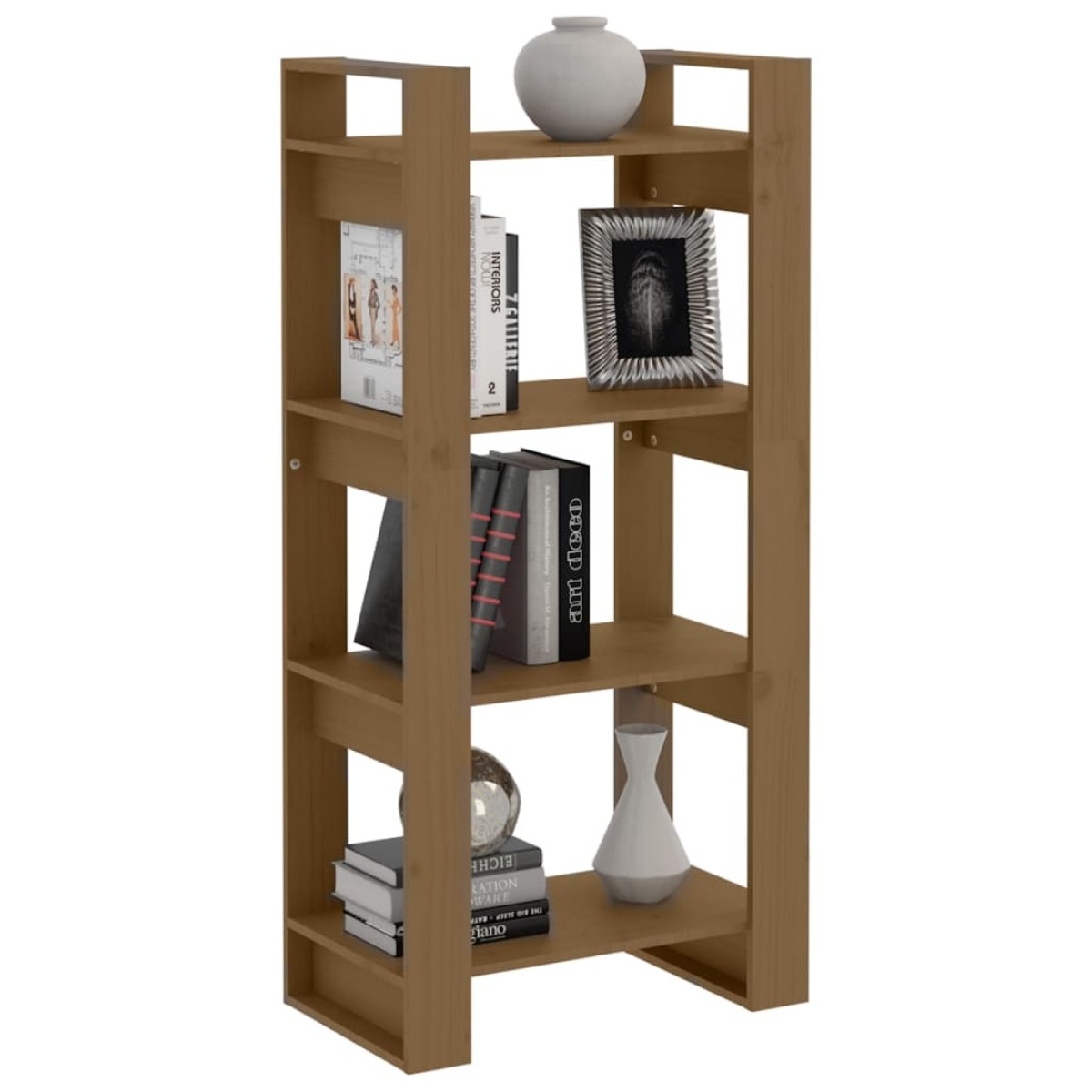 vidaXL Βιβλιοθήκη/Διαχωριστικό Χώρου Μελί 60x35x125 εκ. Μασίφ Ξύλο