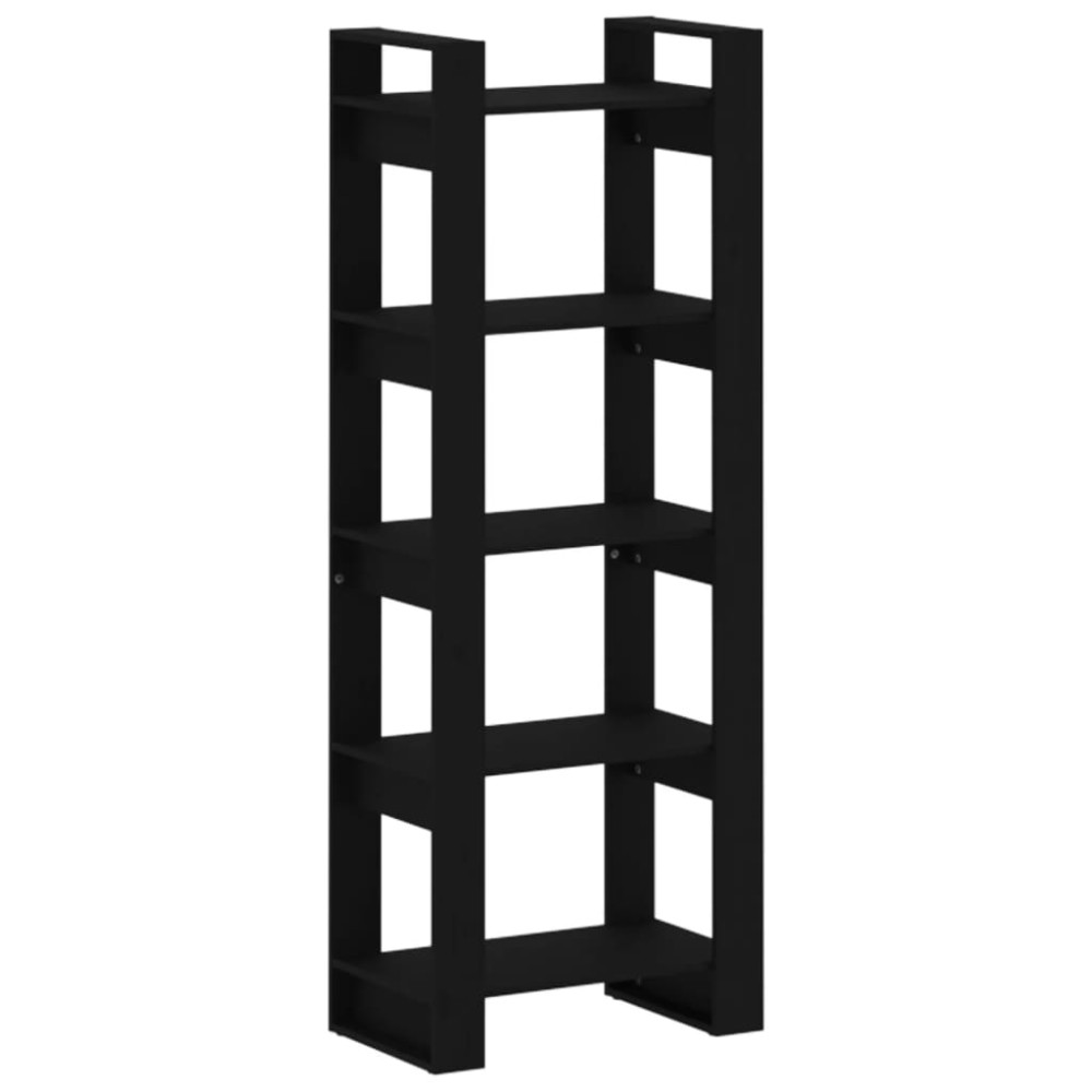 vidaXL Βιβλιοθήκη/Διαχωριστικό Χώρου Μαύρο 60x35x160 εκ. Μασίφ Ξύλο