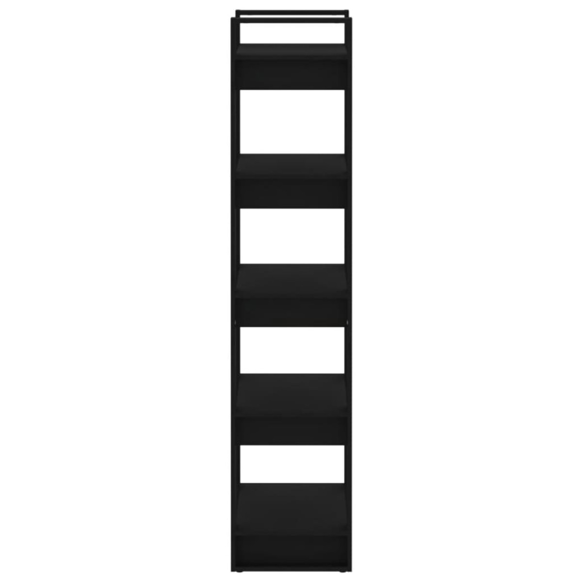 vidaXL Βιβλιοθήκη/Διαχωριστικό Χώρου Μαύρο 60x35x160 εκ. Μασίφ Ξύλο