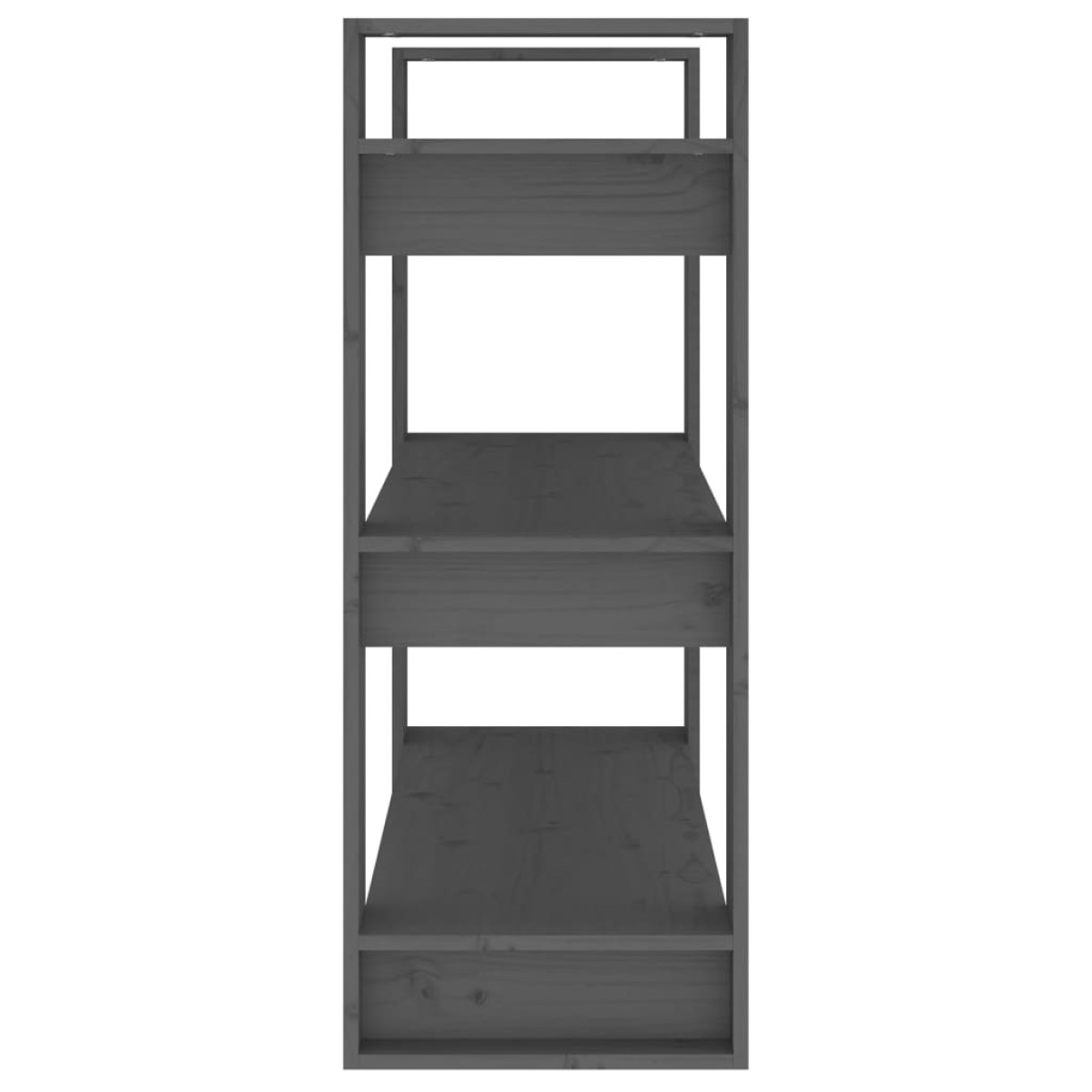 vidaXL Βιβλιοθήκη/Διαχωριστικό Χώρου Γκρι 80x35x91 εκ. Μασίφ Πεύκο
