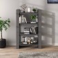 vidaXL Βιβλιοθήκη/Διαχωριστικό Χώρου Γκρι 80x35x125 εκ. Μασίφ Πεύκο