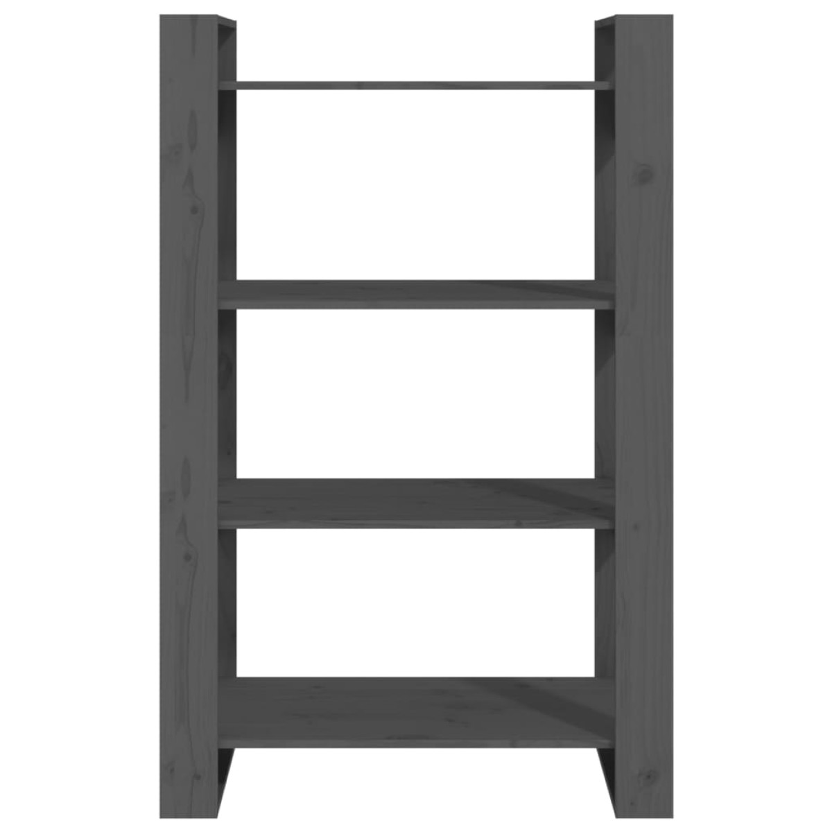 vidaXL Βιβλιοθήκη/Διαχωριστικό Χώρου Γκρι 80x35x125 εκ. Μασίφ Πεύκο