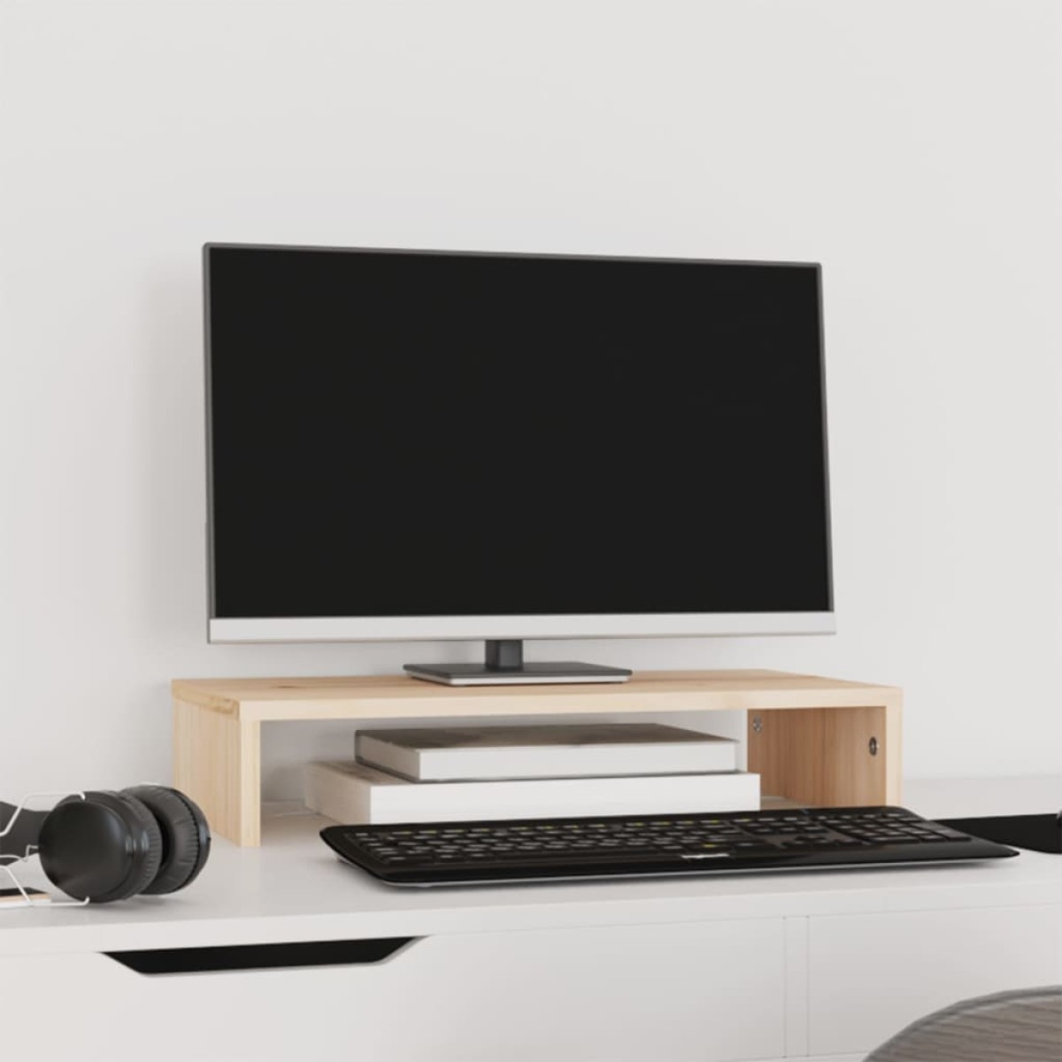 vidaXL Βάση Οθόνης 50 x 27 x 10 εκ. από Μασίφ Ξύλο Πεύκου