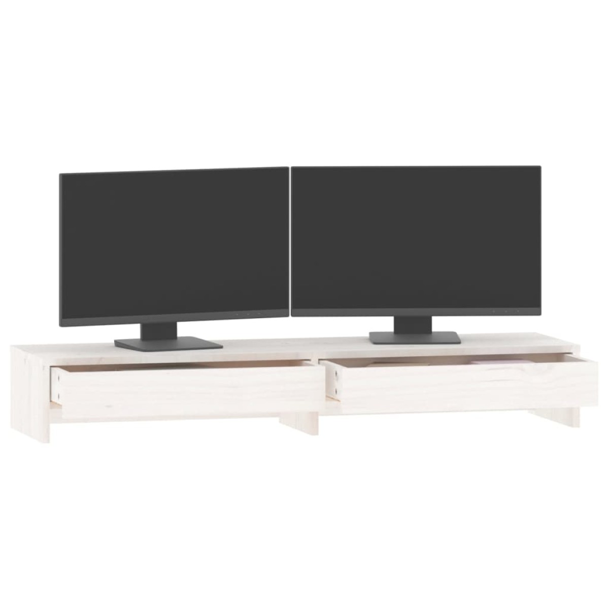 vidaXL Βάση Οθόνης Λευκή 100x27x15 εκ. από Μασίφ Ξύλο Πεύκου