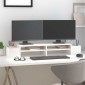 vidaXL Βάση Οθόνης Λευκή 100x27,5x15 εκ. από Μασίφ Ξύλο Πεύκου