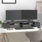 vidaXL Βάση Οθόνης Γκρι 100x27,5x15 εκ. από Μασίφ Ξύλο Πεύκου