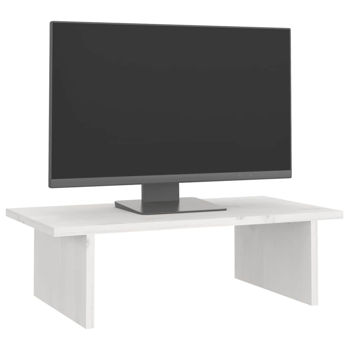 vidaXL Βάση Οθόνης Λευκή 50 x 27 x 15 εκ. από Μασίφ Ξύλο Πεύκου