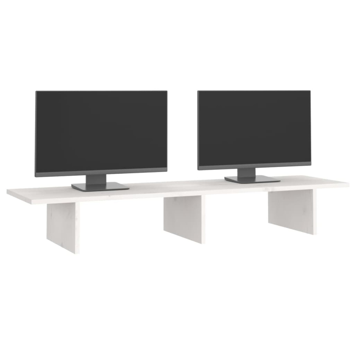 vidaXL Βάση Οθόνης Λευκή 100x27x15 εκ. από Μασίφ Ξύλο Πεύκου
