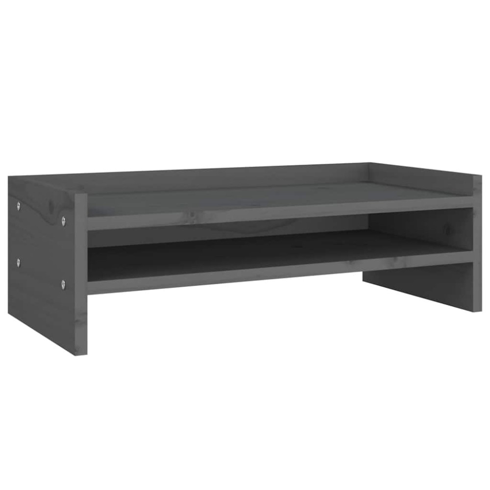 vidaXL Βάση Οθόνης Γκρι 50 x 24 x 16 εκ. από Μασίφ Ξύλο Πεύκου