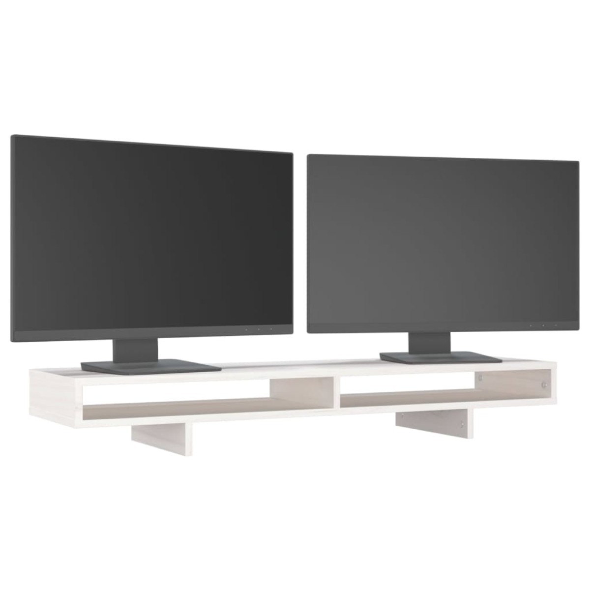 vidaXL Βάση Οθόνης Λευκή 100x27x14 εκ. από Μασίφ Ξύλο Πεύκου