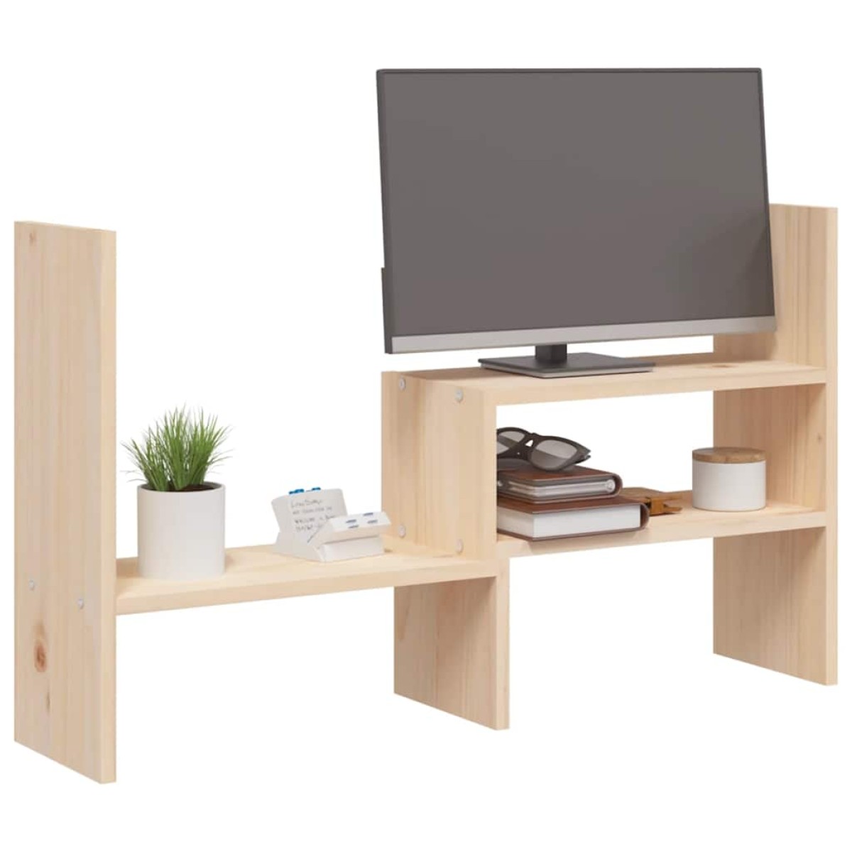 vidaXL Βάση Οθόνης (39-72) x 17 x 43 εκ. από Μασίφ Ξύλο Πεύκου