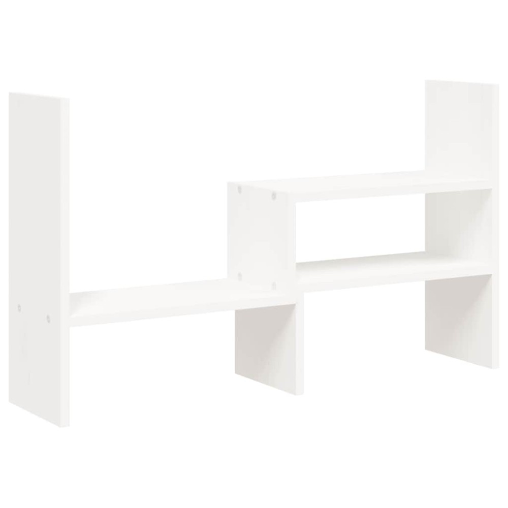 vidaXL Βάση Οθόνης Λευκή (39-72)x17x43 εκ. από Μασίφ Ξύλο Πεύκου