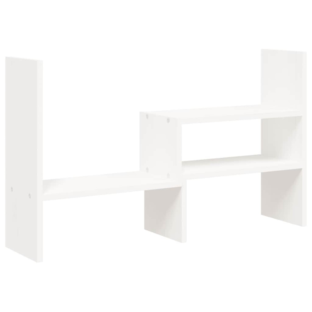 vidaXL Βάση Οθόνης Λευκή (39-72)x17x43 εκ. από Μασίφ Ξύλο Πεύκου