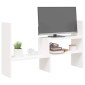 vidaXL Βάση Οθόνης Λευκή (39-72)x17x43 εκ. από Μασίφ Ξύλο Πεύκου