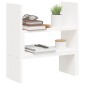 vidaXL Βάση Οθόνης Λευκή (39-72)x17x43 εκ. από Μασίφ Ξύλο Πεύκου