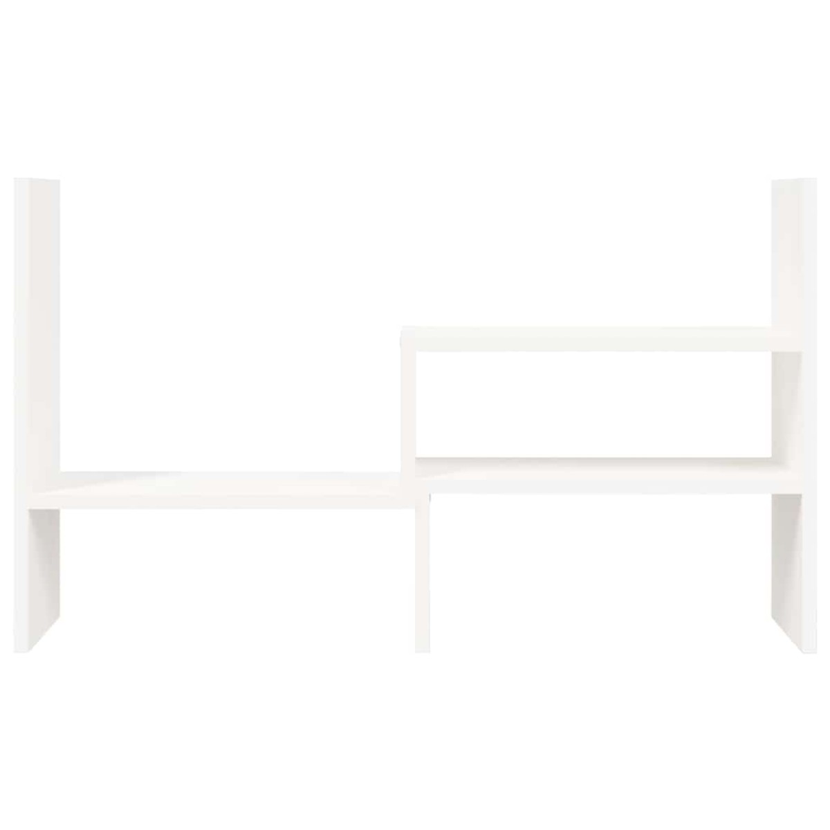 vidaXL Βάση Οθόνης Λευκή (39-72)x17x43 εκ. από Μασίφ Ξύλο Πεύκου