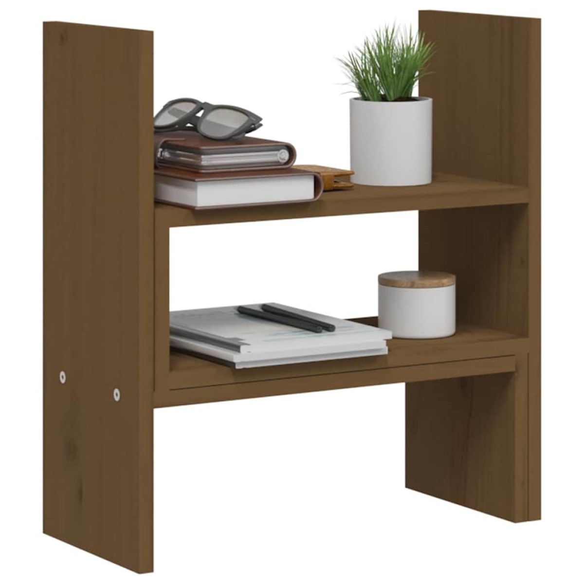 vidaXL Βάση Οθόνης Καφέ Μελί (39-72)x17x43 εκ. από Μασίφ Ξύλο Πεύκου