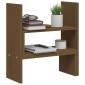 vidaXL Βάση Οθόνης Καφέ Μελί (39-72)x17x43 εκ. από Μασίφ Ξύλο Πεύκου