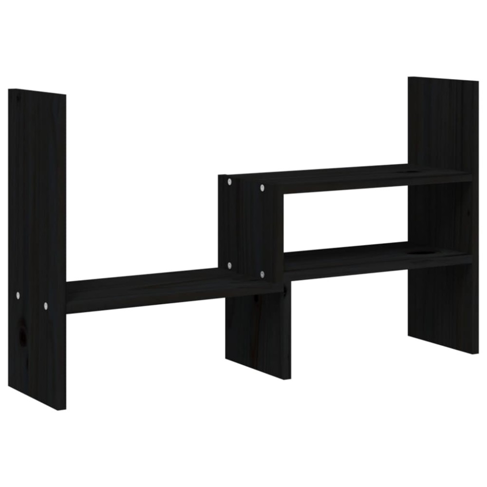 vidaXL Βάση Οθόνης Μαύρο (39-72)x17x43 εκ. από Μασίφ Ξύλο Πεύκου