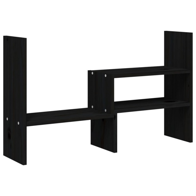vidaXL Βάση Οθόνης Μαύρο (39-72)x17x43 εκ. από Μασίφ Ξύλο Πεύκου