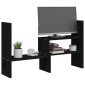 vidaXL Βάση Οθόνης Μαύρο (39-72)x17x43 εκ. από Μασίφ Ξύλο Πεύκου