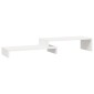 vidaXL Βάση Οθόνης Λευκή (52-101)x22x14 εκ. από Μασίφ Ξύλο Πεύκου